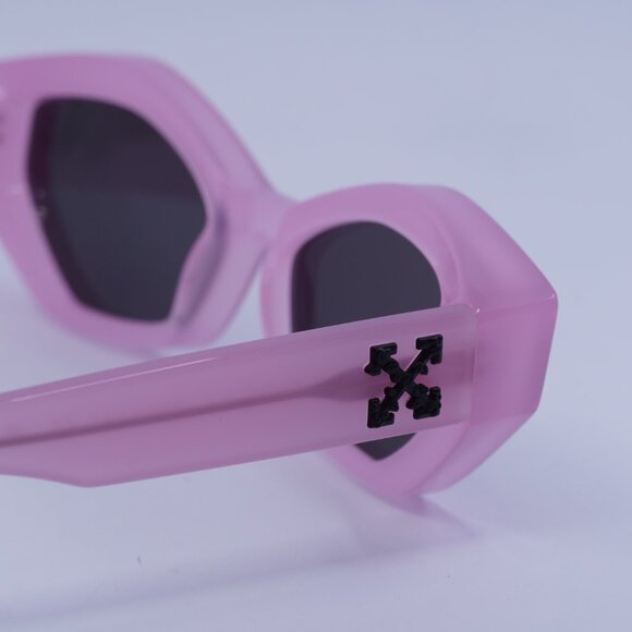 Off-White OERI144 HILO 3007 Sunglasses Pink Cat Eye Frame, Grey Lenses